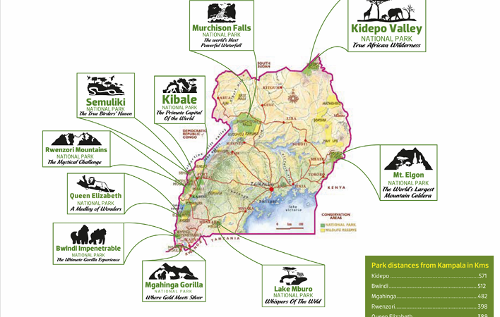Uganda National Parks Map: Guide to All 10 Parks